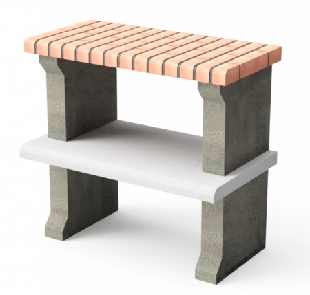 Gratare - Masa de lucru pentru gradina Luna din beton si caramida, 76 × 47 × 80 cm