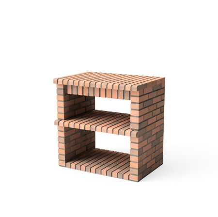 Mobilier gradina - Masa de lucru pentru gradina Volterra din beton si caramida, 95.5 × 70 × 88 cm