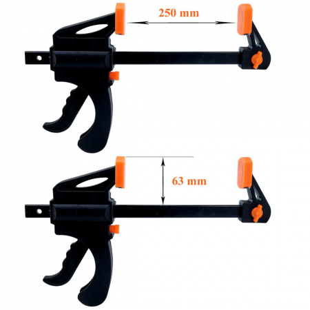 Menghina rapida, clema fixare, presa manuala 250 x 63 mm [1]