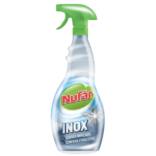 Solutii bucatarie - Solutie pentru curatarea suprafetelor si obiectelor din inox, Nufar spray 500 ml