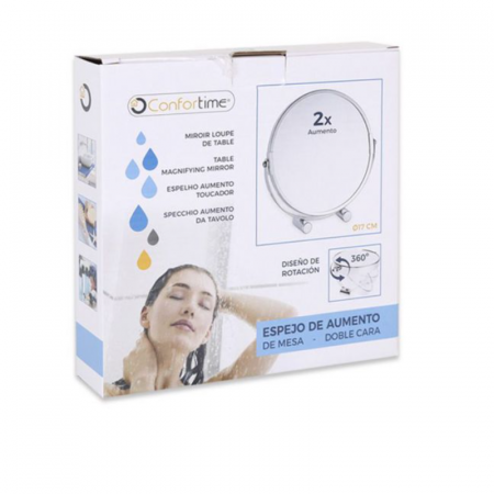 Oglinda cosmetica cu lupa 2X, Confortime, 18.5x3.9x18.5cm [2]
