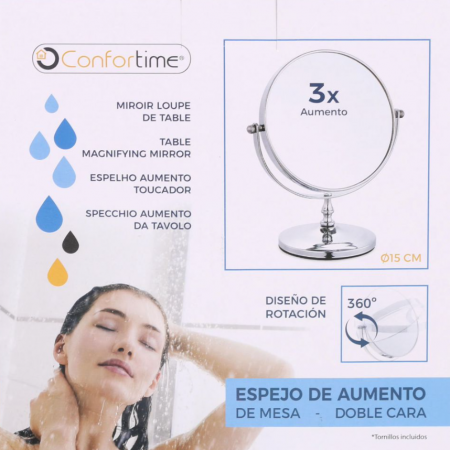 Oglinda cosmetica cu lupa 3X, Confortime, 15x12x21.5cm [2]