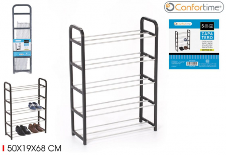 Pantofar Confortime 5 Rafturi Negru (50 X 19 x 68 cm) [1]