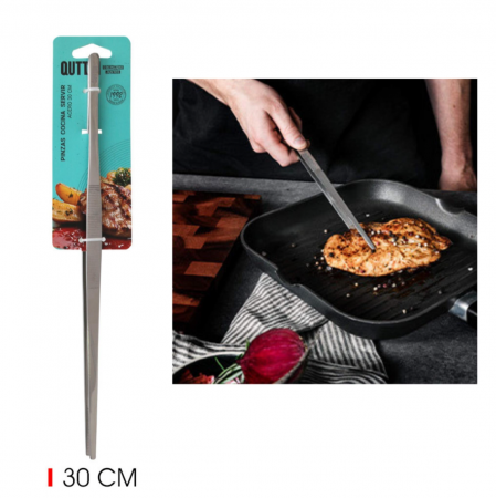 Penseta de bucatarie, inox, 30 cm, Quttin [3]