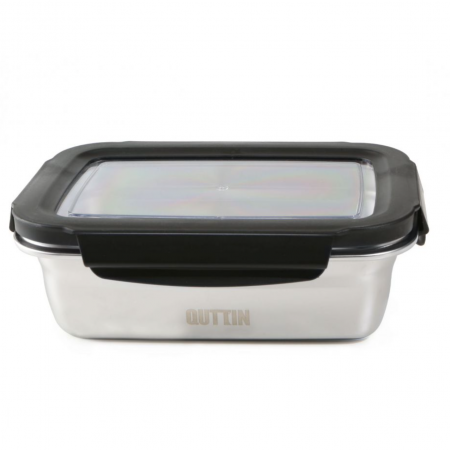 Articole bucatarie - Caserola din inox cu capac ermetic siliconat, 20 x 14 x 6.5 cm, Quttin