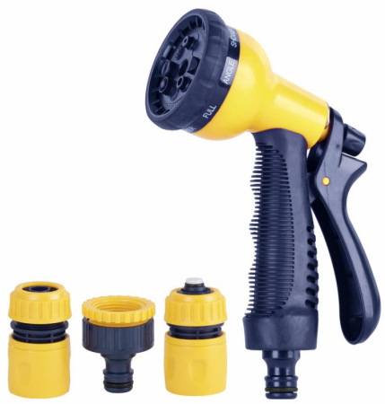 Pistoale pentru stropit - Pistol de stropit cu 7 functii, Strend Pro, galben, 3 accesorii, plastic