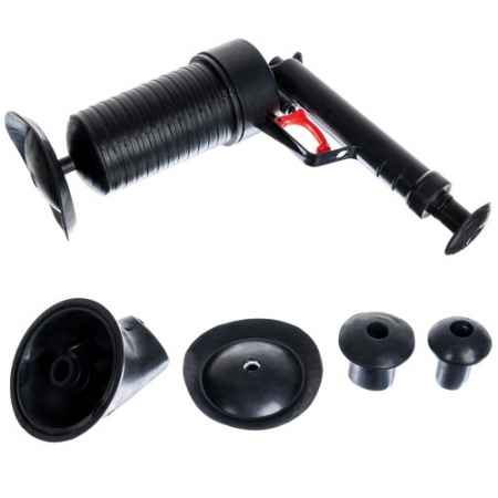 Sanitare - Pistol pentru curatarea tevilor cu aer comprimat, 4 capete, 25x9x27 cm