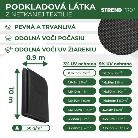 Plasa contra buruienilor, densitate 50 g/m2, dimensiune 0.9x10 m, neagra, tesuta [4]