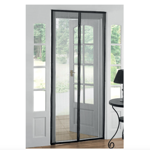 Accesorii usi - Plasa cu magnet pentru usa impotriva tantarilor si a mustelor, neagra, 218x96 cm, Strend Pro