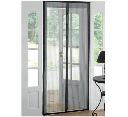 Plasa pentru usa impotriva tantarilor, mustelor si altor insecte cu magnet, negru 220x120 cm [1]
