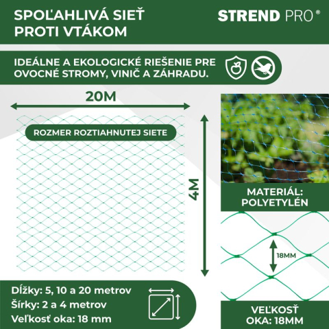 Plasa pvc contra pasarilor, verde, 4x20 m, Strend Pro [5]