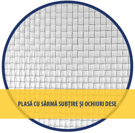 Plasa din sarma zincata tesata pentru cernere in constructii cu ochiuri dese [1]