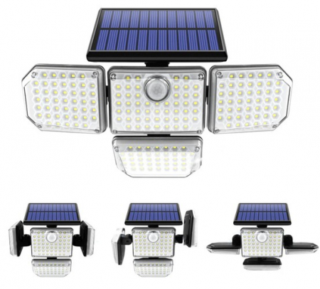 Proiector led 9W cu panou solar si baterie de 2400mAh, IP65, 171 leduri, 20x29x10 cm, Izoxis [4]