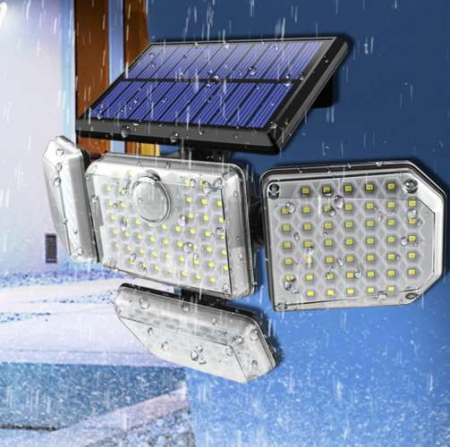 Proiector led 9W cu panou solar si baterie de 2400mAh, IP65, 171 leduri, 20x29x10 cm, Izoxis [5]