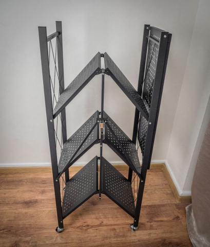 Raft depozitare pliabil cu roți MagicHome, metalic, 4 polițe, 127x72x34 cm, max. 200 kg [6]