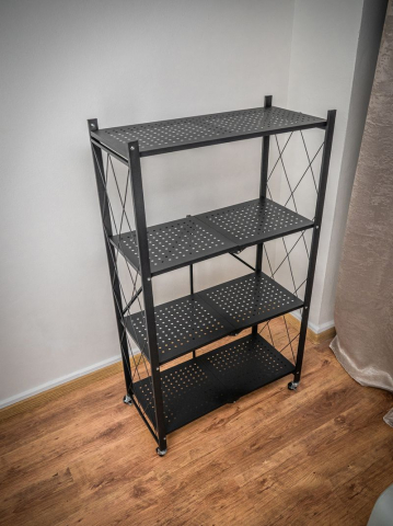 Raft depozitare pliabil cu roți MagicHome, metalic, 4 polițe, 127x72x34 cm, max. 200 kg [4]