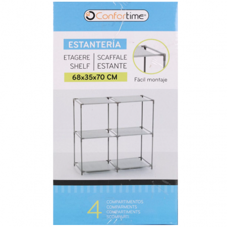 Raft metalic cu 3 polite din material textil pentru depozitare, 68X35X70 cm, Confortime [1]