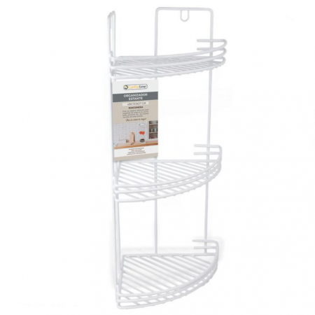 Sanitare - Raft pentru baie si bucatarie, suspendat, metalic, 3 rafturi, alb, 49x24.5x19.5 cm, Confortime