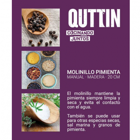 Rasnita pentru sare, piper si mirodenii din lemn, Quttin [3]