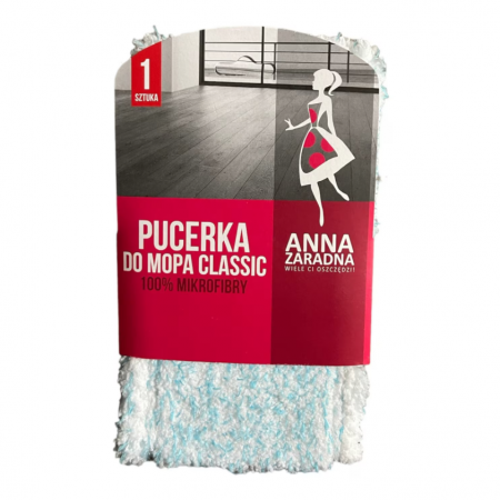 Curatenie - Rezerva mop microfibra clasic, Stella, alb-albastru, 45 x 15 cm