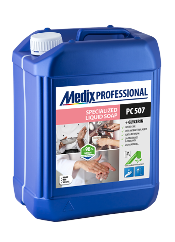 Sapun lichid si solid - Sapun lichid antibacterian specializat fara coloranti si arome, 5L, Medix Professional