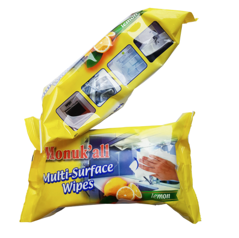Servetele umede pentru suprafete lavabile Monuk’All, parfum citrice, 80 buc/set, curatare si igienizare [1]