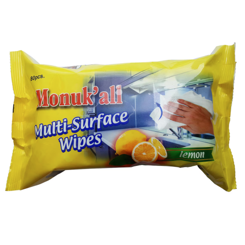 Curatenie - Servetele umede pentru suprafete lavabile Monuk’All, parfum citrice, 80 buc/set, curatare si igienizare