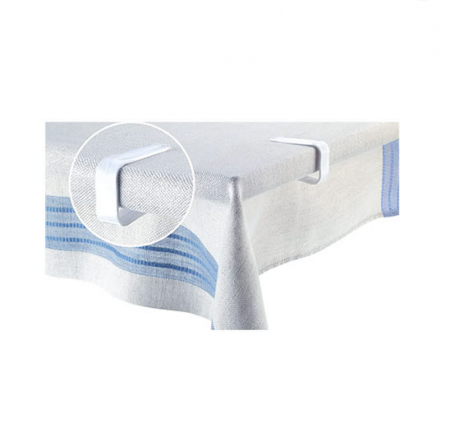 Set 10 cleme/clipsuri pentru fixarea fetei de masa, Algon, Albe [2]