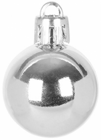 Set 12 globuri argintii pentru bradul de Craciun, diametru 3 cm, material plastic, MagicHome [1]