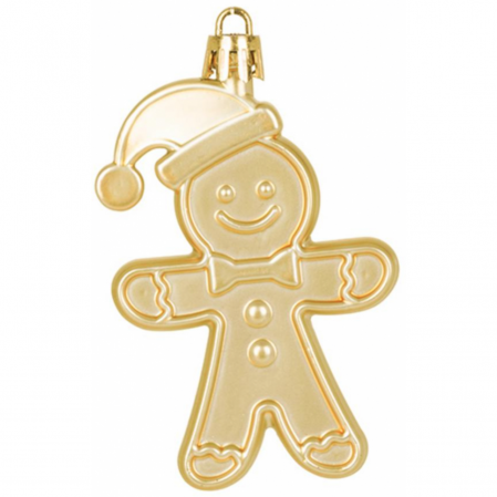 Set 12 globuri in forma de om de turta dulce, auriu, 8 cm, MagicHome [1]