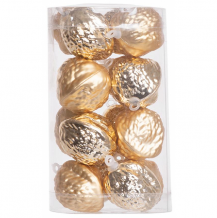 Set 16 globuri pentru bradul de craciun in forma de nuci de aur, 3 cm diametru, MagicHome [0]