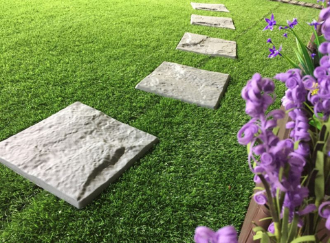 Set 4 dale pentru potecă grădină Strend Pro, efect piatră, PP, gri, 30×30 cm [3]