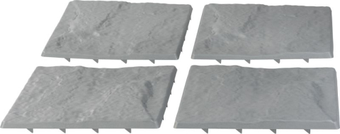 Gradina - Set 4 dale pentru potecă grădină Strend Pro, efect piatră, PP, gri, 30×30 cm