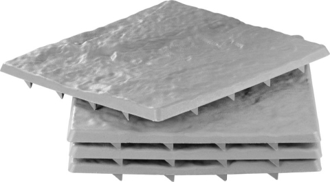 Set 4 dale pentru potecă grădină Strend Pro, efect piatră, PP, gri, 30×30 cm [2]