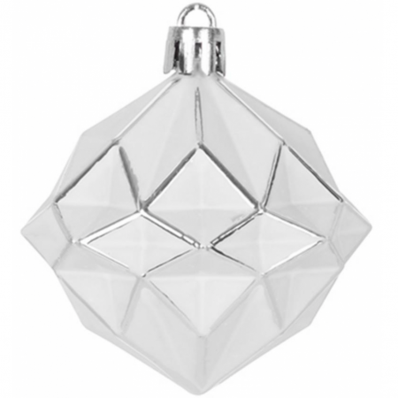 Set 4 globuri pentru bradul de craciun, 6 cm diametru, alb, MagicHome [1]