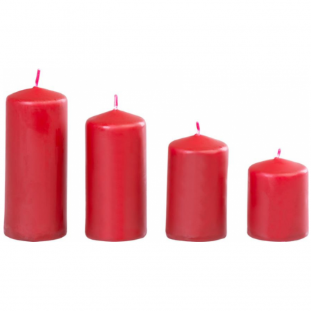 Set 4 lumanari rosii inaltime 60/80/100/120 mm, diametru 48 mm, MagicHome [0]