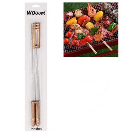 Set 4 tepuse pentru frigarui reutilizabile cu maner din lemn, Wooow, 38.5 cm [1]