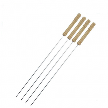 Set 4 tepuse pentru frigarui reutilizabile cu maner din lemn, Wooow, 38.5 cm [0]