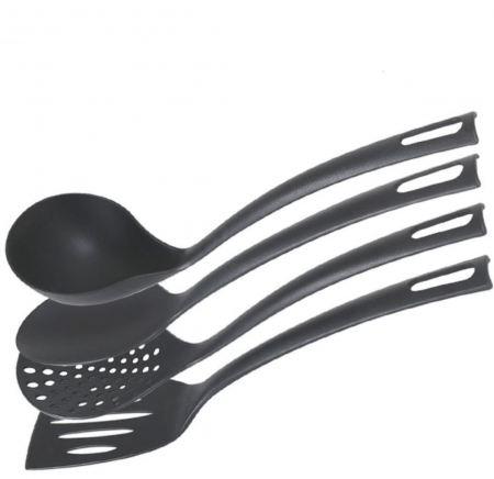 Articole bucatarie - Set 4 ustensile bucatarie, negru, Quttin