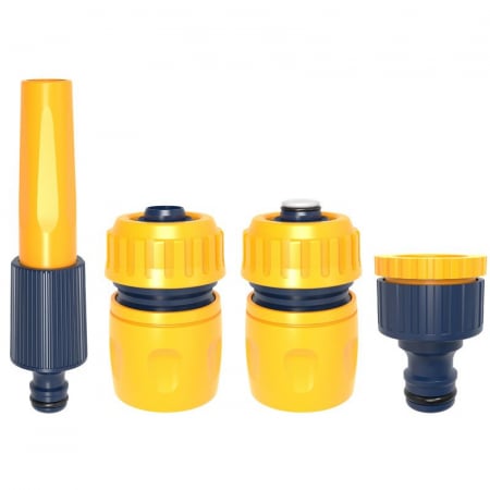 Mufe si conectori irigare - Set 5 conectori pentru furtun, Strend Pro, 1/2", galben/negru