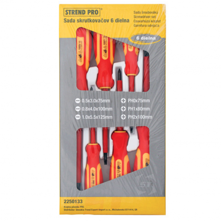 Scule, unelte si masini - Set 6 surubelnite pentru electricieni, Strend Pro , VDE, capate plate + Phillips, 1000V