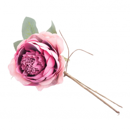 CRACIUN - Set 6 trandafiri roz inchis decorativi pentru bradul de craciun, diametru floare 11 cm, lungime 22 cm, MagicHome