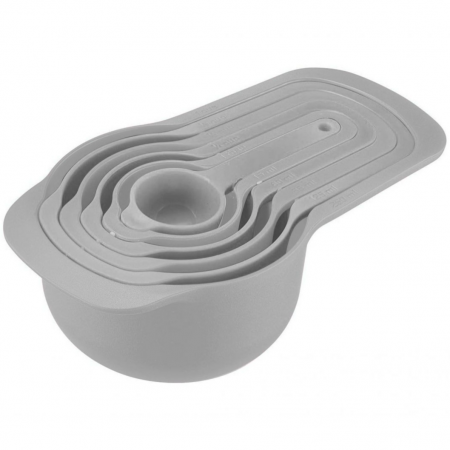 Set 6 ustensile masurare din plastic, Quttin, dimensiuni diferite, gri [1]
