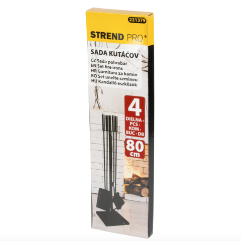 Set accesorii șemineu Strend Pro, 5 piese, negru, 81 cm [3]