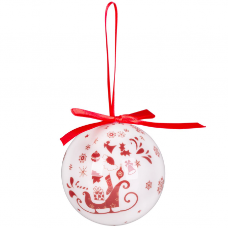 Set globuri de Craciun MagicHome, rosu/ alb, 7,5 cm, 14 bucati [1]