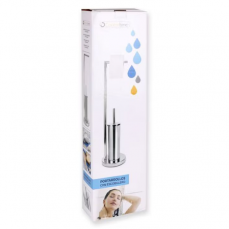 Set suport hartie igienica si perie toaleta, Confortime, 18.5x74 cm, inox [2]