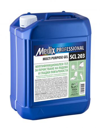 Solutii curatenie super concentrate - Solutie super concentrata de curatare multi-suprafete pentru podele si pardoseli netede SCL 203, gel,  5 L, Medix Profesional
