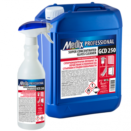 Solutii curatenie super concentrate - Solutie super concentrata pentru sticla GCD 250, Medix Profesional, 5 L