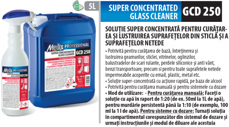 Solutie super concentrata pentru sticla GCD 250, Medix Profesional, 5 L [1]