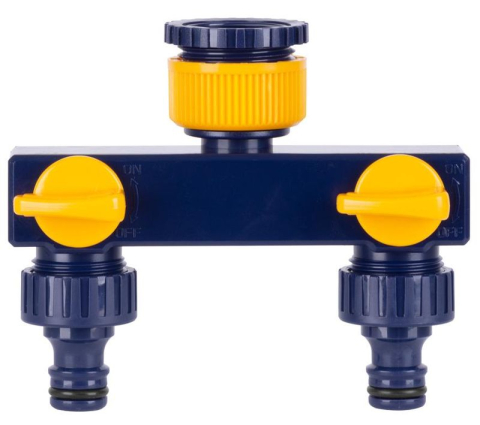 Mufe si conectori irigare - Splitter furtun Strend Pro Garden, 3/4-1”, comutator on/off, 2 cai